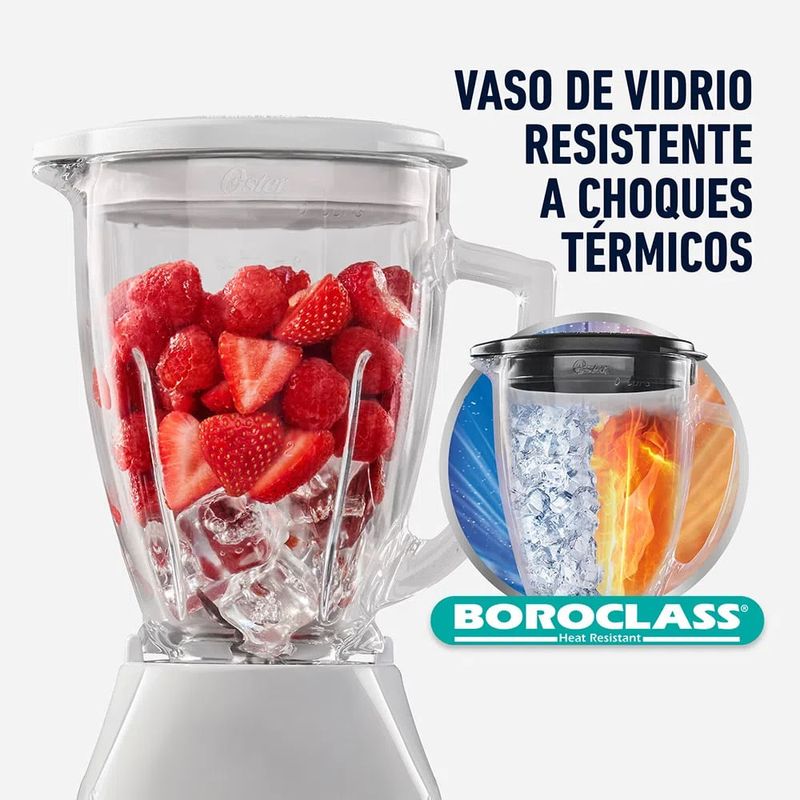 Licuadora Oster con vaso de vidrio y control de perilla BLSTKAGRRD