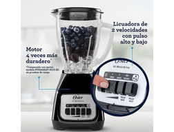 Licuadora Oster® 2 velocidades más pulso y vaso de vidrio BLSTKAGBPB