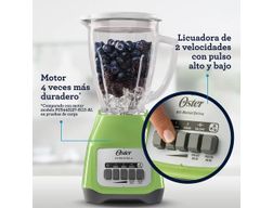 Licuadora Oster® 2 velocidades más pulso y vaso de vidrio BLSTKAGKPB