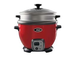 Arrocera multiusos Oster® roja con función sofrito y bandeja de vapor CKSTRC7030R