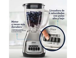 Licuadora Oster® 2 velocidades más pulso y vaso de vidrio BLSTKAGNPB