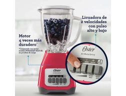 Licuadora Oster® 2 velocidades más pulso y vaso de vidrio BLSTKAGMPB