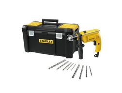 Taladro Percutor 1/2" 600W + Caja de Herramientas 19" + 9 Brocas Stanley SDH600TV-B2C