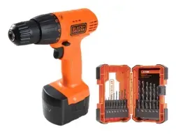 Taladro Atornillador 3/8 12v + Set 14 Brocas Black+Decker