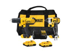 Taladro Percutor 1/2" + Atornillador de Impacto 1/4" 20V Dewalt DCK222D2-B2