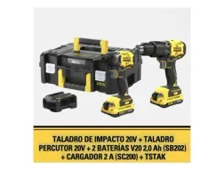 Taladro Impacto 20v + Taladro Percutor 13mmfatmax+2baterías Amarillo 50 60hz