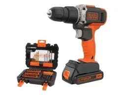 Kit Taladro Percutor 20v Max + Set 50 Piezas Black + Decker Naranja 50 Hz / 60 Hz