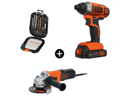 Atornillador De Impacto Inalámbrico 20v Max + Esmeril + Set