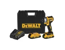 Atornillador de impacto 1/4" 20V +2 baterias + acces DEWALT