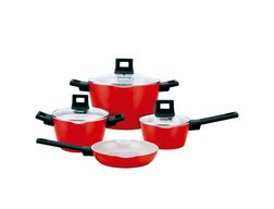 Juego de Ollas Nisqa cerámico Rojo 7 Piezas